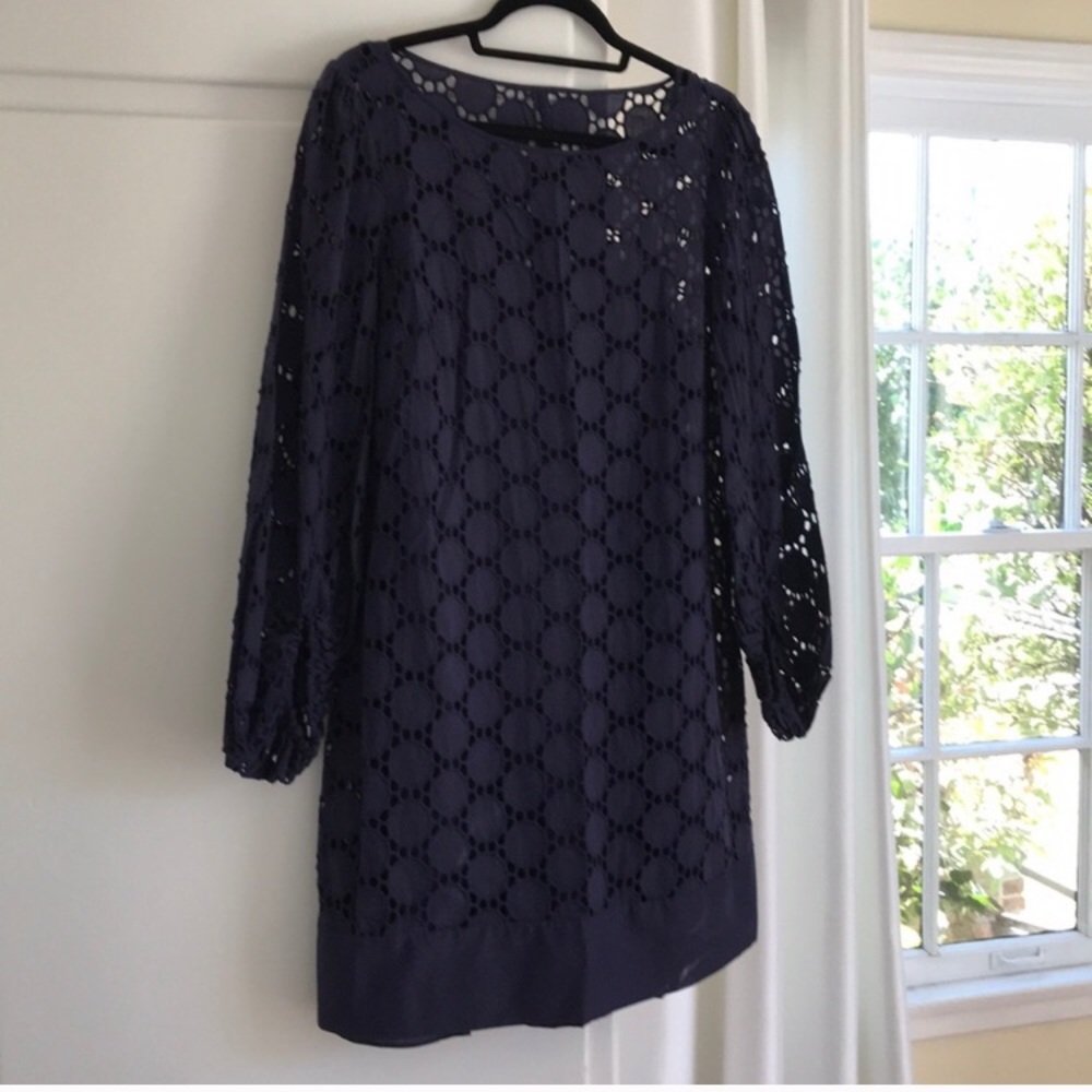 Navy Crochet Lace Dress - Laundry by Shelli Segal